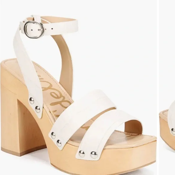 Sam Edelman Rosalind Platform Block Heel Sandal size 7, color:Modern Ivory - Picture 3 of 7